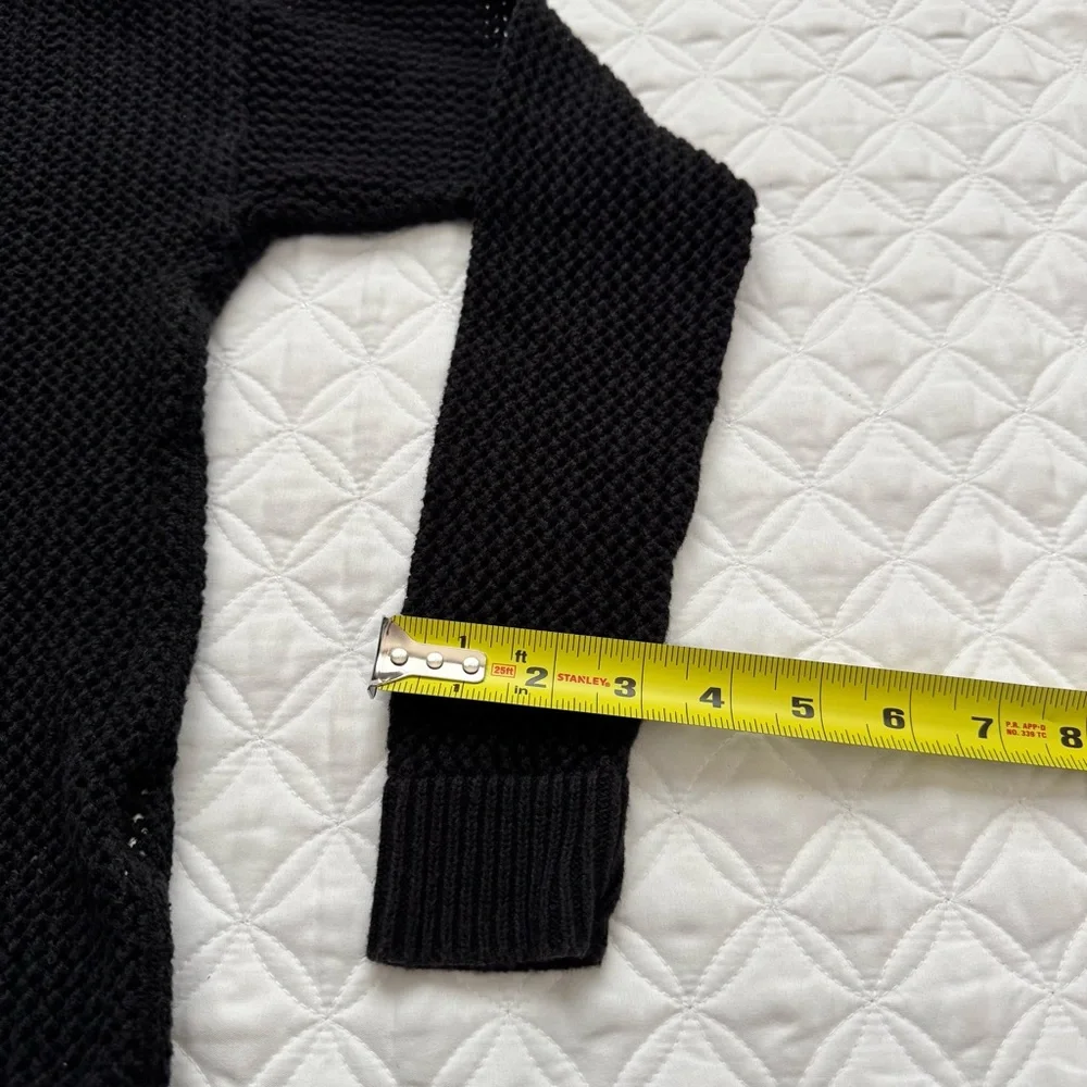 American Eagle Outfitters 100% Cotton Black Crew Open Knit Airy Sweater Sz XS